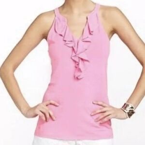 Lilly Pulitzer Pima Cotton Ruffle Tank Pink Size Small
